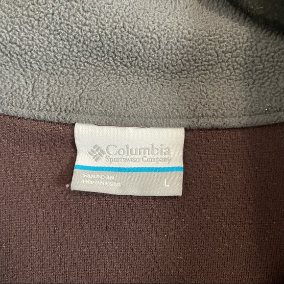 Columbia Grey/Burgundy Fleece Quarter Zip Jacket - Picture 3 of 3